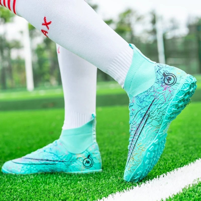 FG/TF Soccer Shoes Society Men's Football Boots Grass Anti-Slip Outdoor Training Cleats Futsal Sneakers Children Sports Footwear
