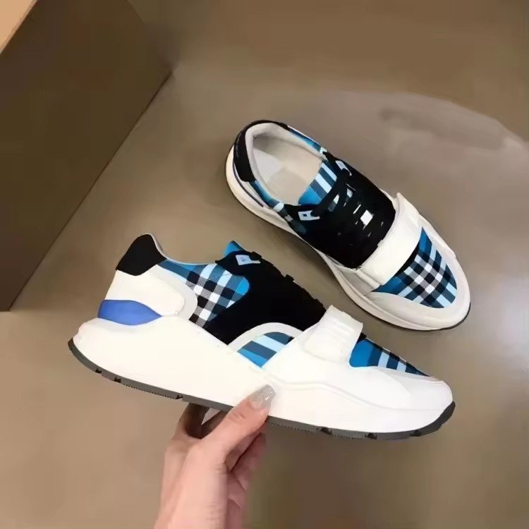 Top quality design brand men's fashion luxury casual sneakers plaid print plaid pattern casual walking shoes