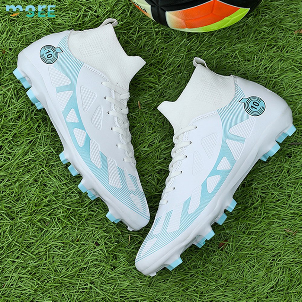 SeeMore Selection Lightweight Shock Resistant Training High Top Soccer Shoes Football Boots FG Soccer Cleats