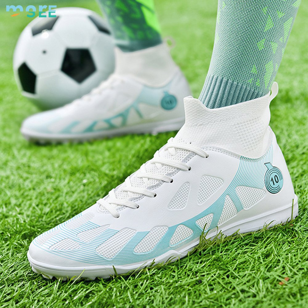 SeeMore Selection Lightweight Shock Resistant Training High Top Soccer Shoes Football Boots FG Soccer Cleats