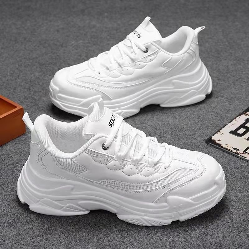 New fashion 2024 Autumn winter leisure sports walking shoes lace-up skateboard shoes sports tennis shoes soft sole increase