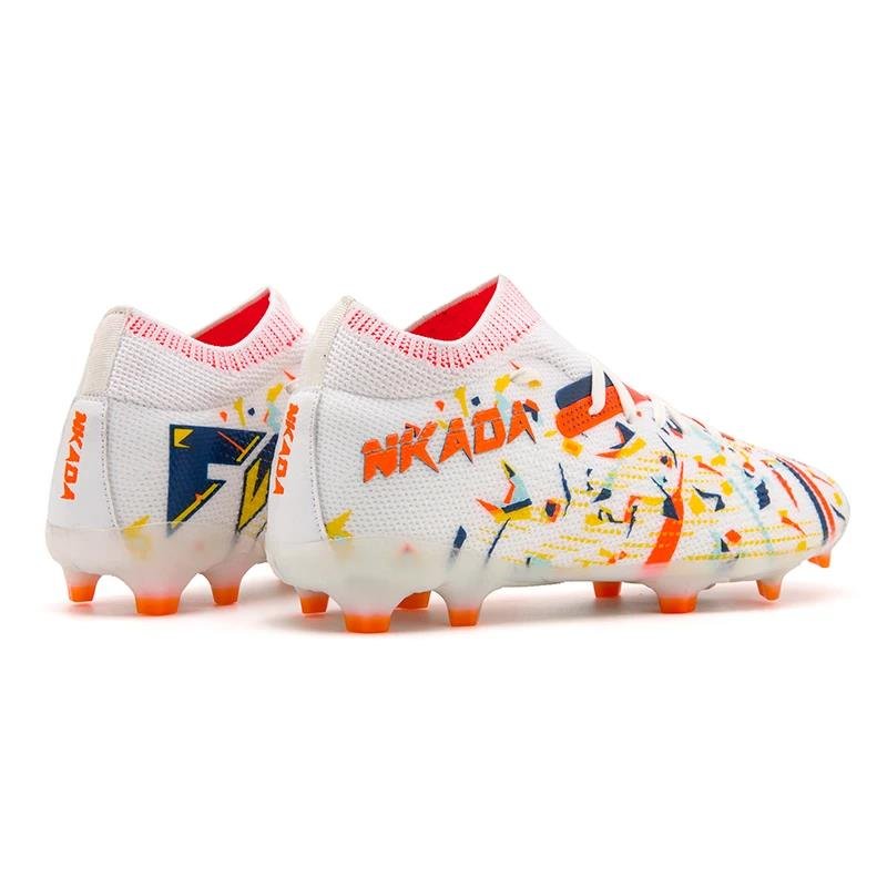 Men's TF/FG Football Boots High Top Soccer Shoes Comfortable Breathable Grass Non-Slip Training Sneakers Outdoor Footwears