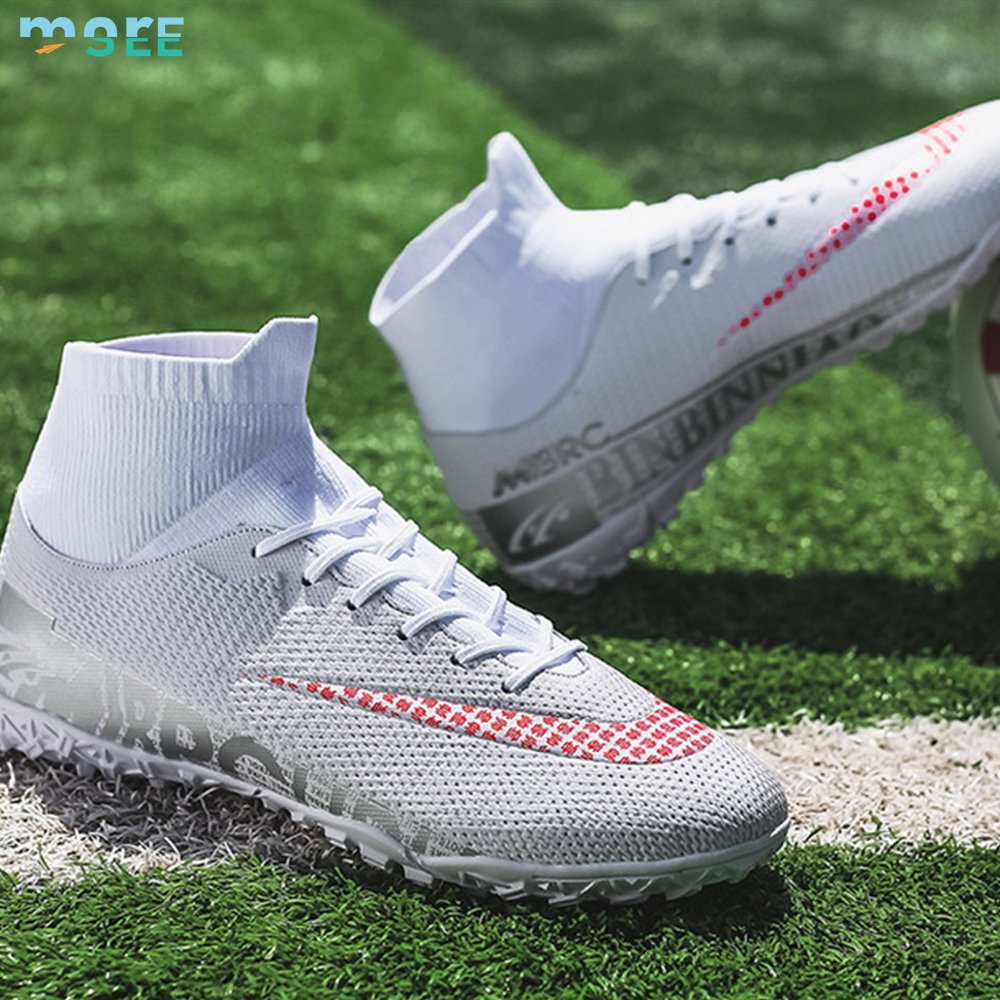 SeeMore Brand Men High-Tops Lace-Up Non-Slip Spikes Outdoor Baseball Lacrosse Rugby Combat Soccer Shoes Football Cleats Boots