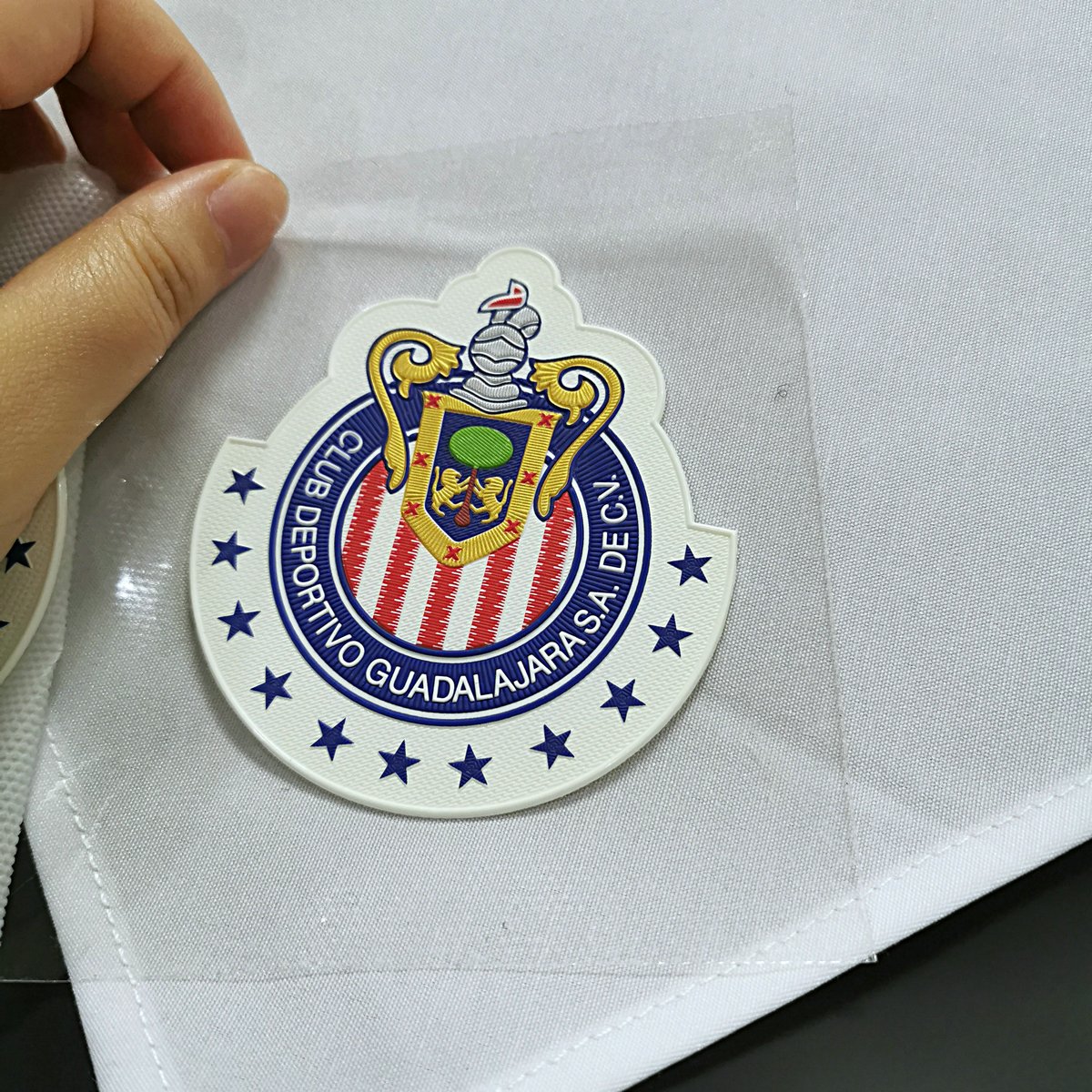 Custom Silicone Sports Football Club Team Soccer Tpu Badge Plastic Logo Patch Embossed 3d Print Heat Press Tpu Patch