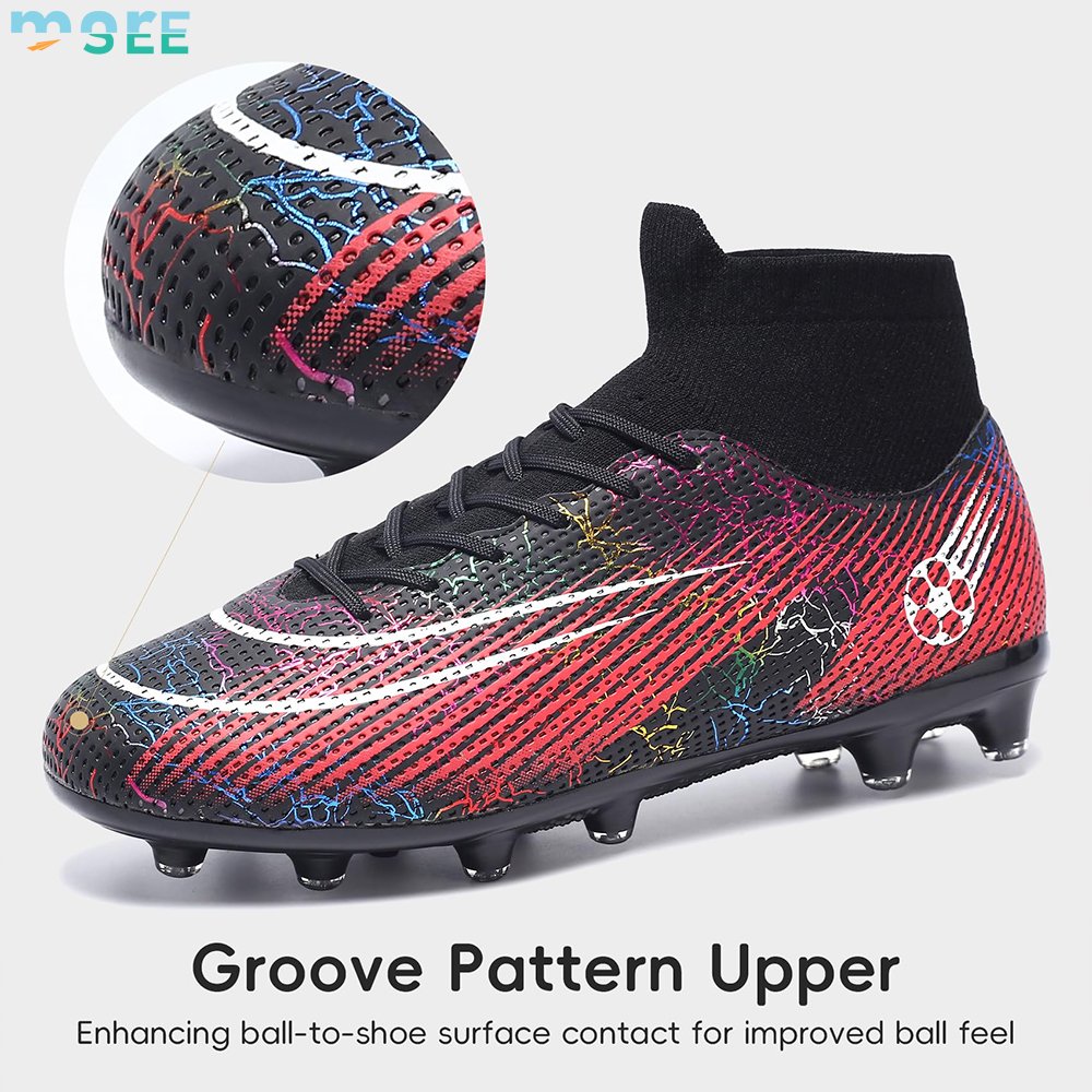 SeeMore Adults Athletic Outdoor Original Professional Football Training Mens Soccer Shoes Cleats