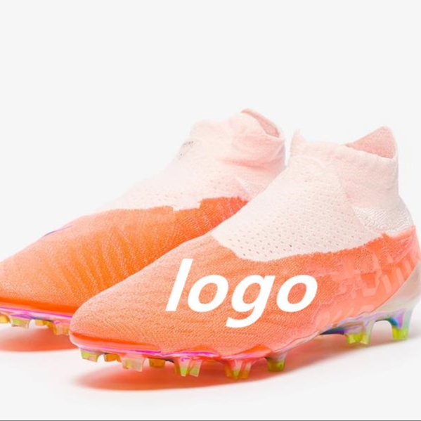 Factory Wholesale Phantom GX Soccer Shoes High Top Knitted Original Electroplated Sole FG Football Shoes