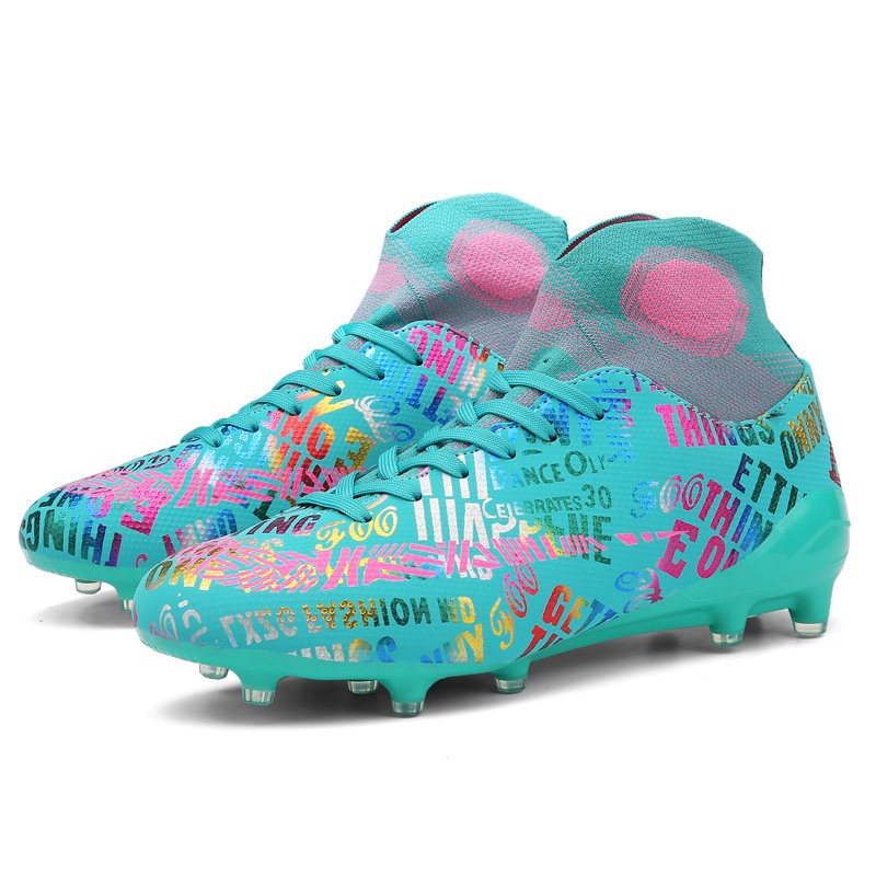 Professional Unisex Long Spikes custom soccer shoes Ankle Football Boots Outdoor Grass Cleats Football Shoes Eu size 34-44