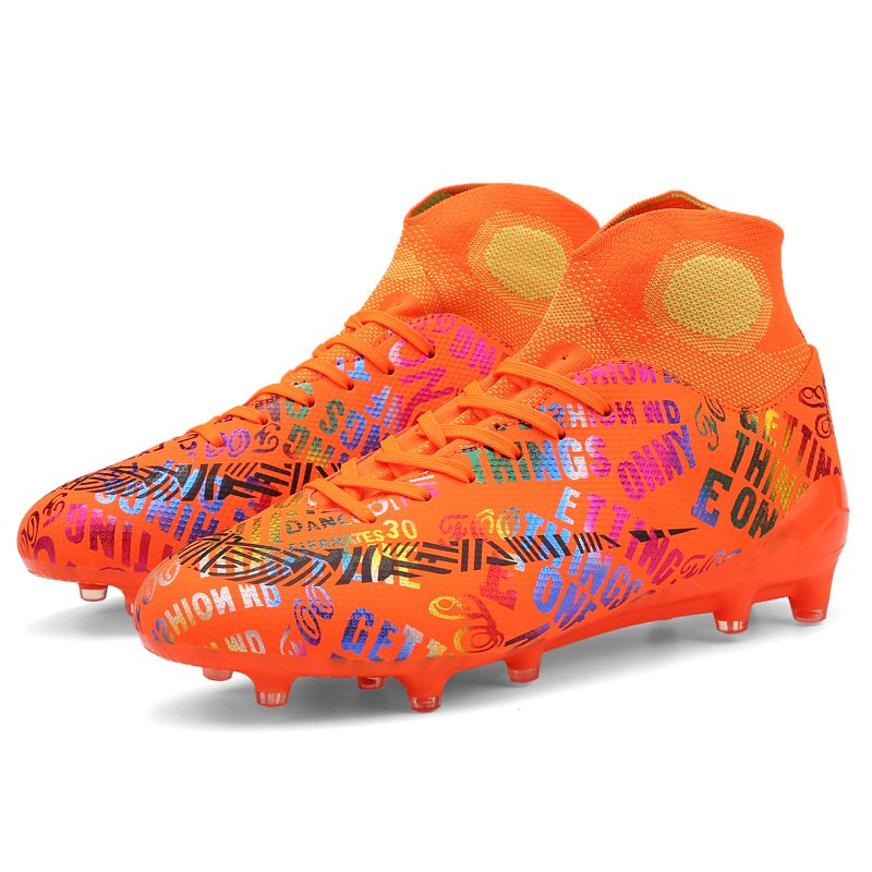 Professional Unisex Long Spikes custom soccer shoes Ankle Football Boots Outdoor Grass Cleats Football Shoes Eu size 34-44
