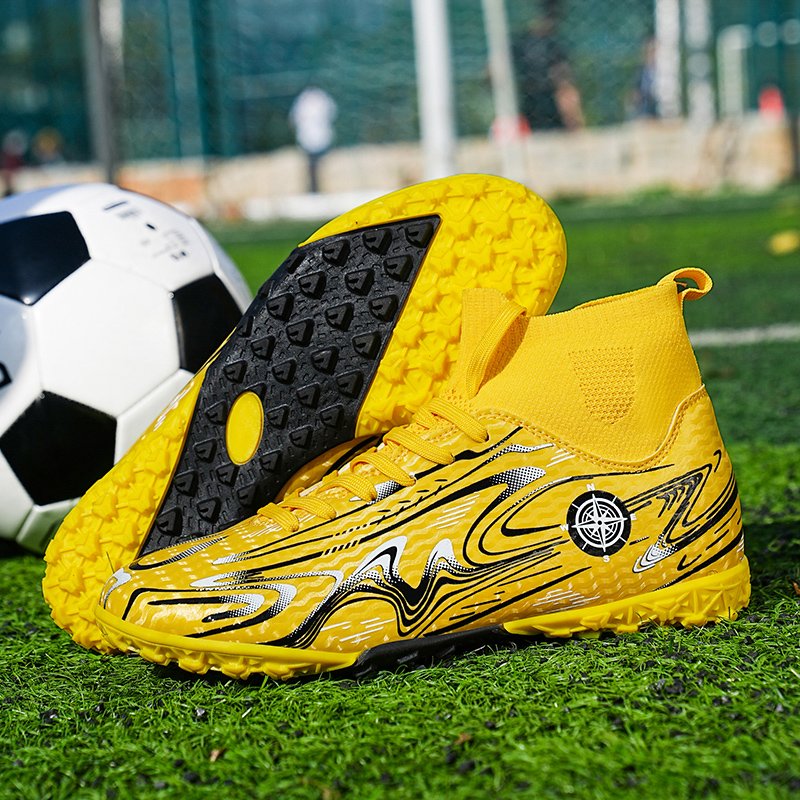 Kids Youth Low Top Training Soccer Shoes for Boys Spring & Autumn Sports Sneakers with Long Spike & Broken Spike Rubber Insole