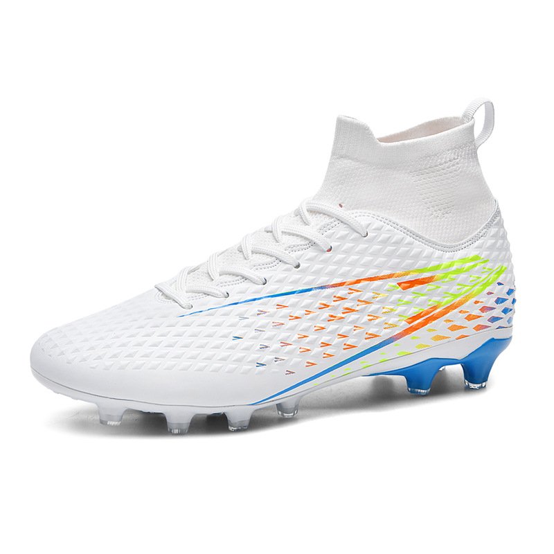 2024 hot school kids high cut broken nail football shoes designer training boots printing long spike soccer shoes for men women