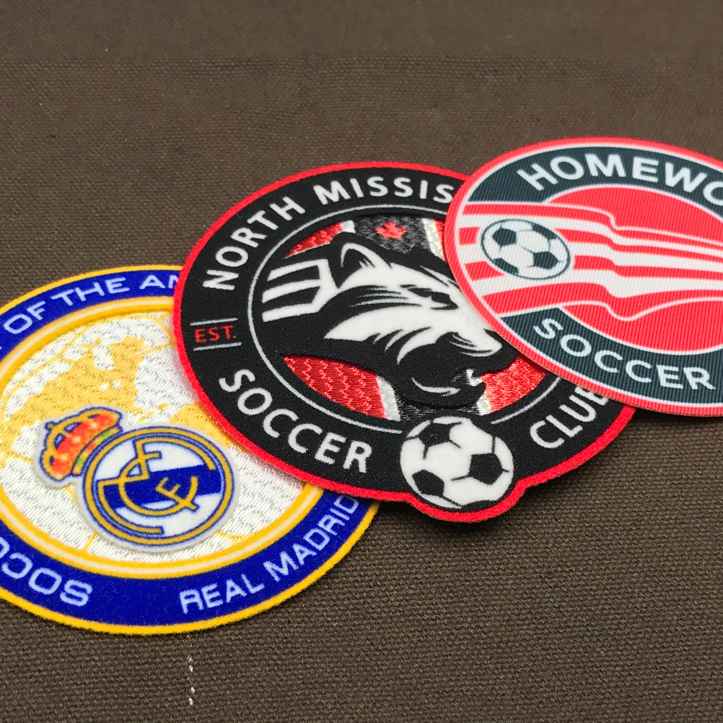 Embroidered Flock Patches Heat Transfer Football Soccer Jersey Custom Logo Design Iron On Heat Transfer 3D Flock Patches