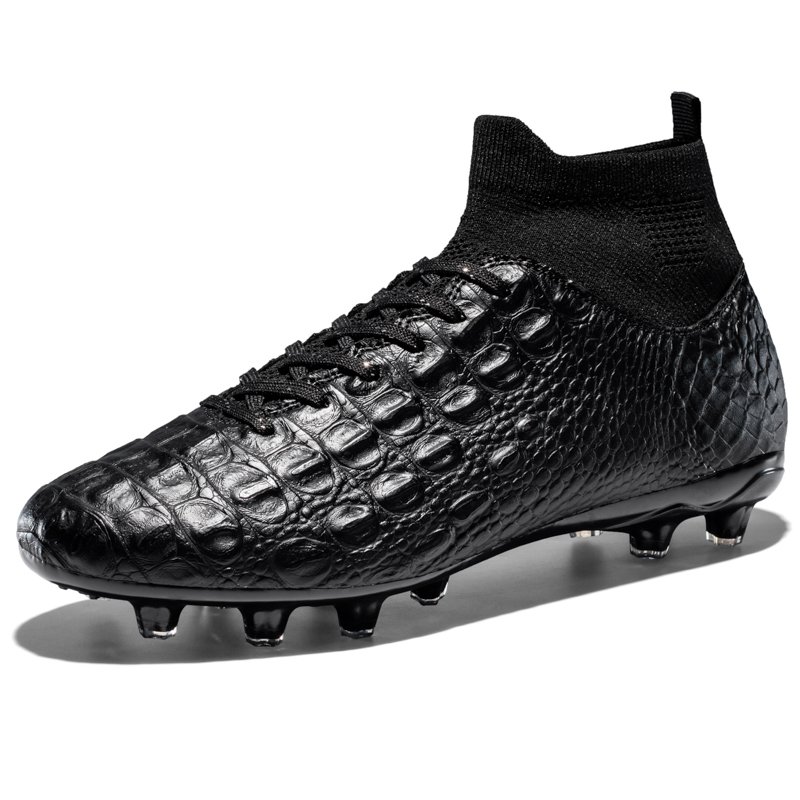 2024 High Top Professional AG Long nail anti slip wear resistant Training Crocodile Leather Football Shoes Soccer Boots for Men