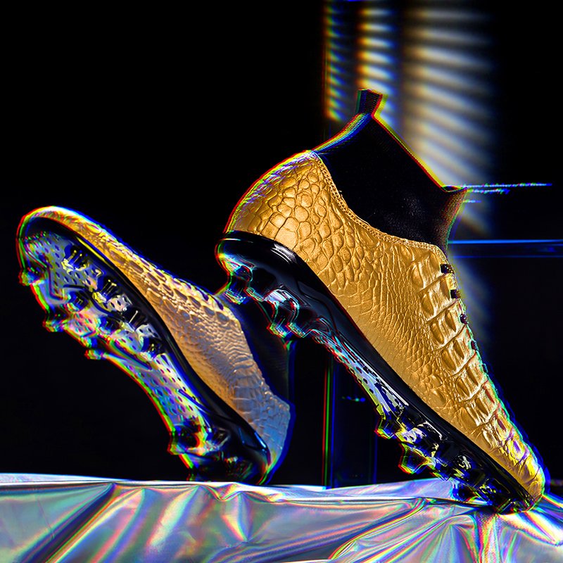 2024 High Top Professional AG Long nail anti slip wear resistant Training Crocodile Leather Football Shoes Soccer Boots for Men