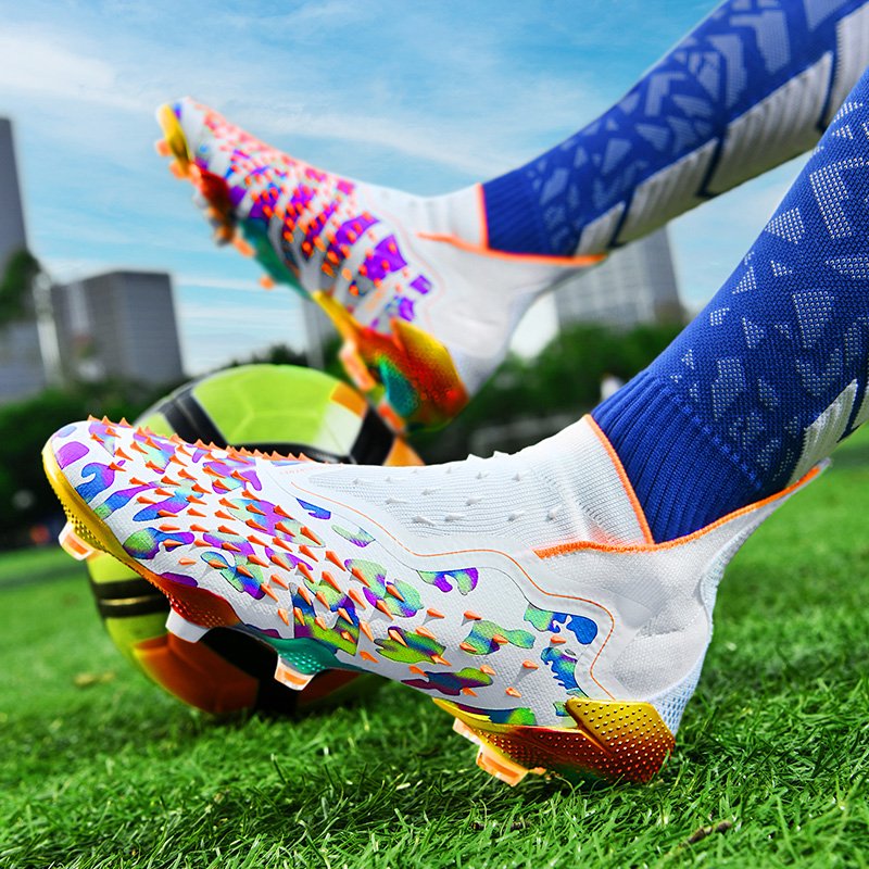 Design Soccer Shoes Zapatillas De Ftbol FG High Top Football Cleats Men Youth Student Sports Training Shoes Custom Soccer Boots