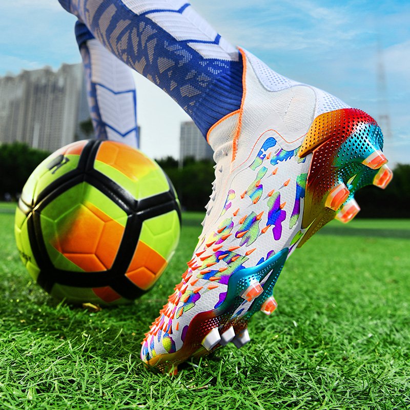 Design Soccer Shoes Zapatillas De Ftbol FG High Top Football Cleats Men Youth Student Sports Training Shoes Custom Soccer Boots