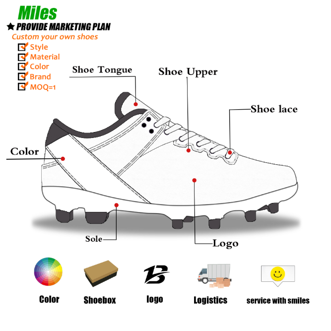 2024 Fashionable Style Soccer Shoes Custom High Quality Football Boots Factory Wholesale Designers Custom Made Logo Soccer Shoes