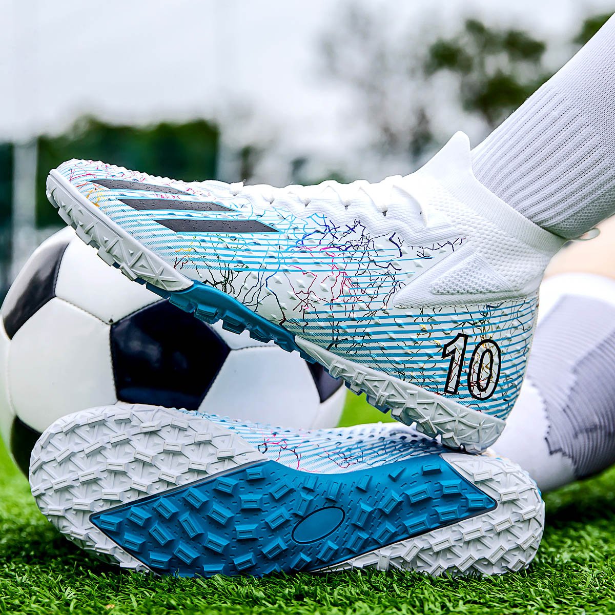 New Comfortable Breathable Soccer Shoes Durable Anti-Slip Traction Cleats All Seasons-for Summer Winter Spring Autumn Football