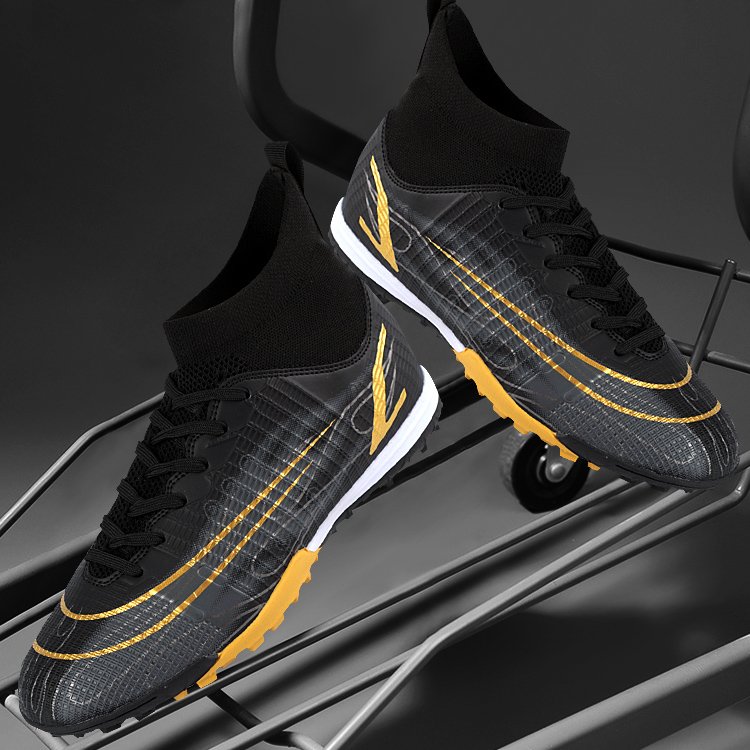 Popular Unisex High Ankle Football Training Shoes Kids Sale Cheap Soccer Shoes Artificial Turf Mesh Insole Material Sport Style