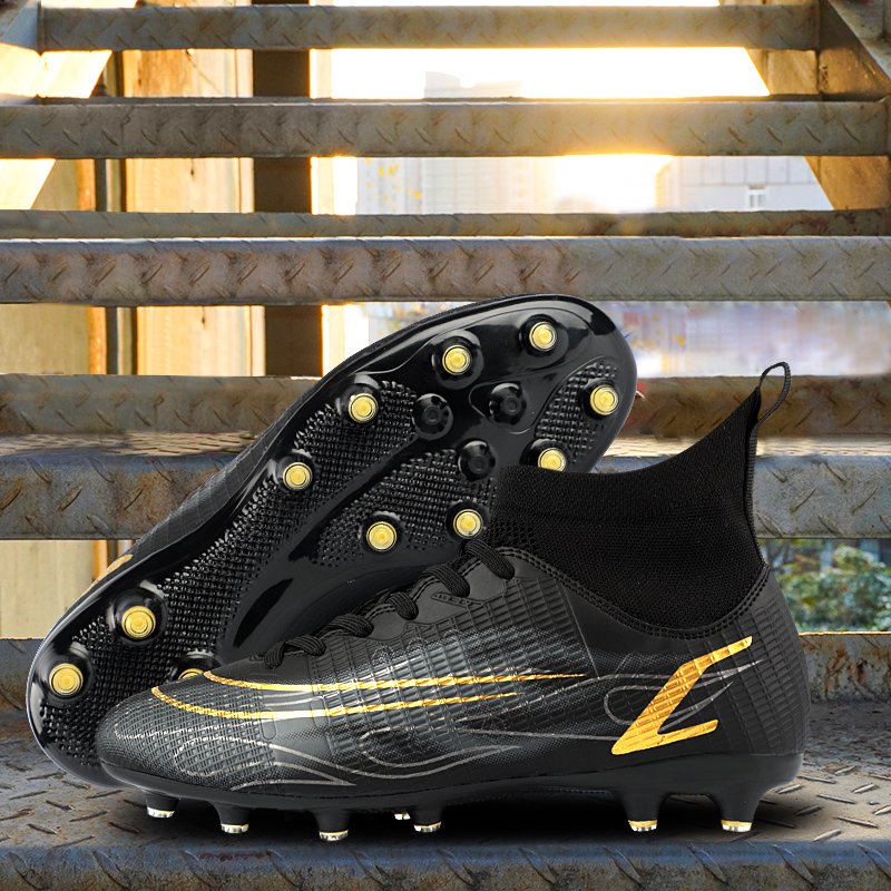 Popular Unisex High Ankle Football Training Shoes Kids Sale Cheap Soccer Shoes Artificial Turf Mesh Insole Material Sport Style