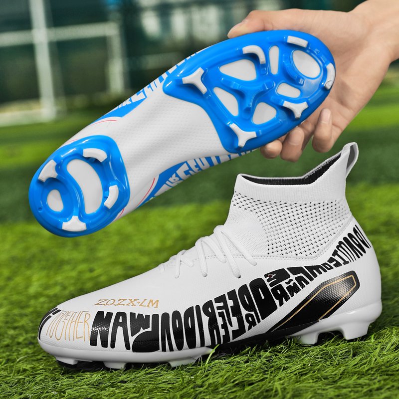 Factory custom men's non slip football shoes high top football shoes sneakers football shoes turf futsal outdoor summer winter