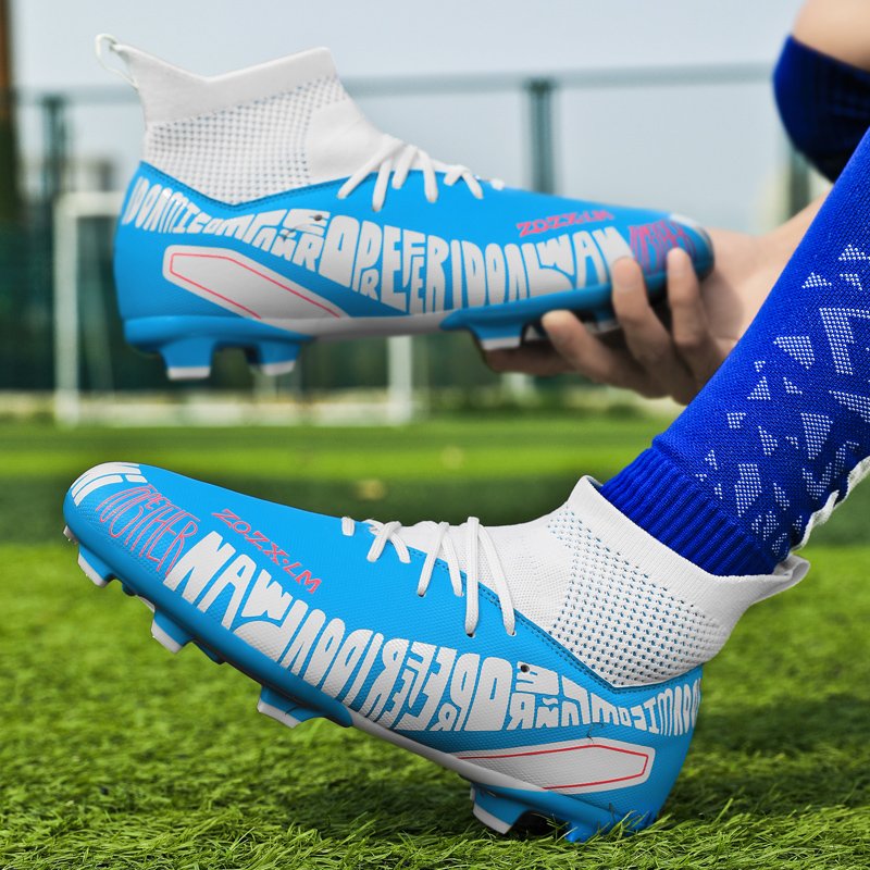 Factory custom men's non slip football shoes high top football shoes sneakers football shoes turf futsal outdoor summer winter