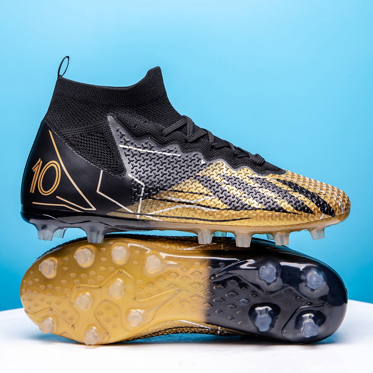 Men's New Anti-Slip Football Cleats with Long Nails Cushioning Soccer Shoes for Outdoor Turf Games Winter Spring Autumn Seasons