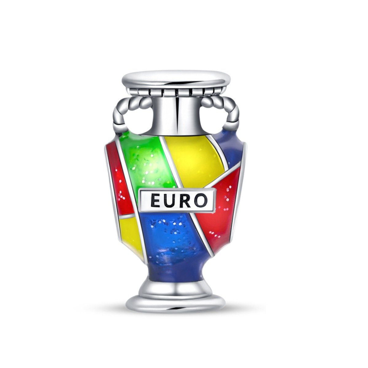 2024 New 925 silver plated charm pendant European Cup soccer jersey shoes trophy hanging beads white copper DIY jewelry bracelet