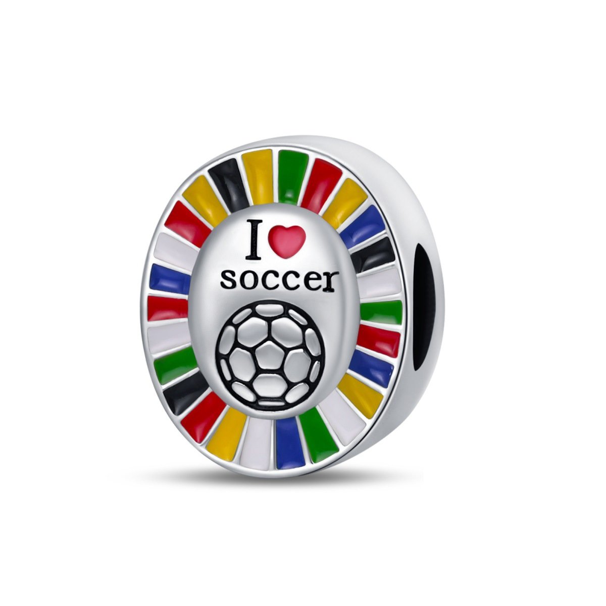2024 New 925 silver plated charm pendant European Cup soccer jersey shoes trophy hanging beads white copper DIY jewelry bracelet