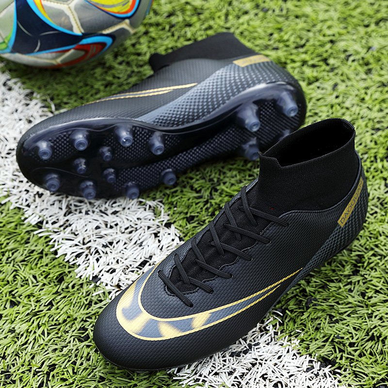 High Ankle Kids Cleats Training Sport Sneakers Outdoor Men Sapatos De Futebol Boys Soccer Shoes FG Football Boots