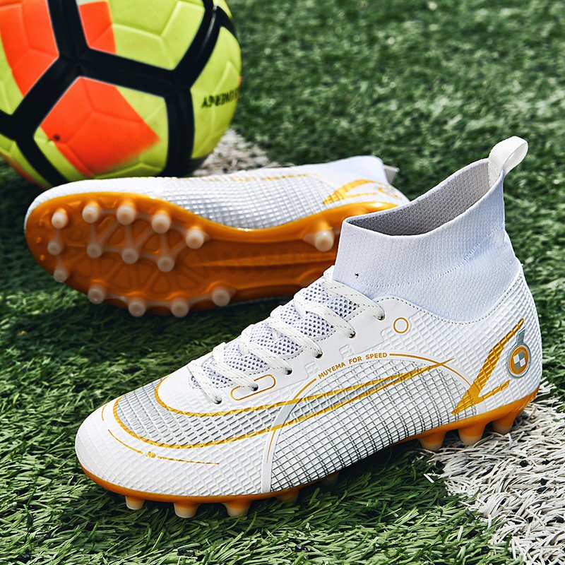 Men Football Soccer Sportswear wholesale High Top TF Football Turf Boots Student training Match AG Soccer Shoes