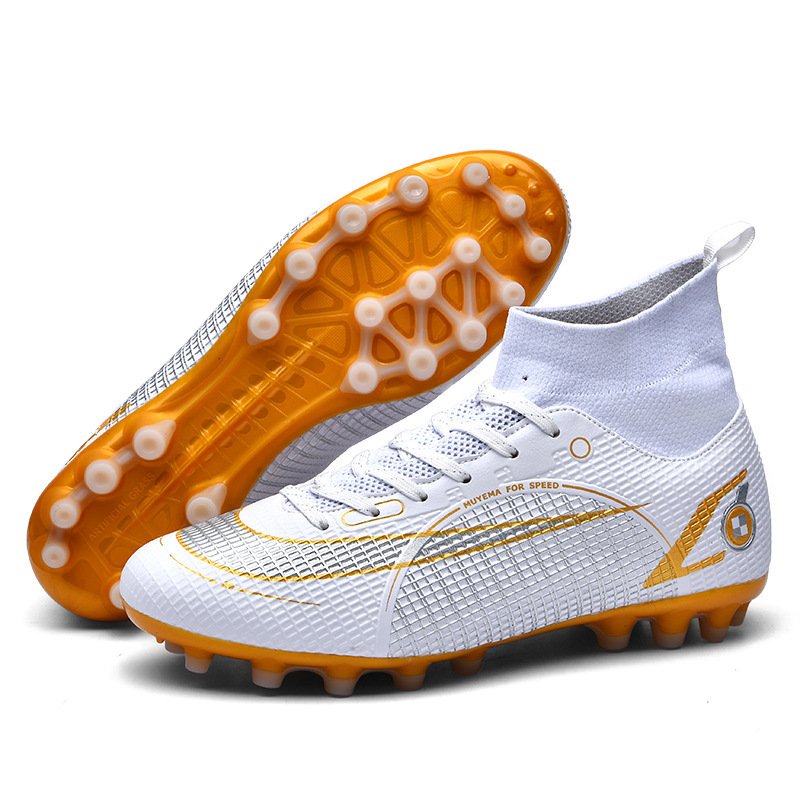 Men Football Soccer Sportswear wholesale High Top TF Football Turf Boots Student training Match AG Soccer Shoes