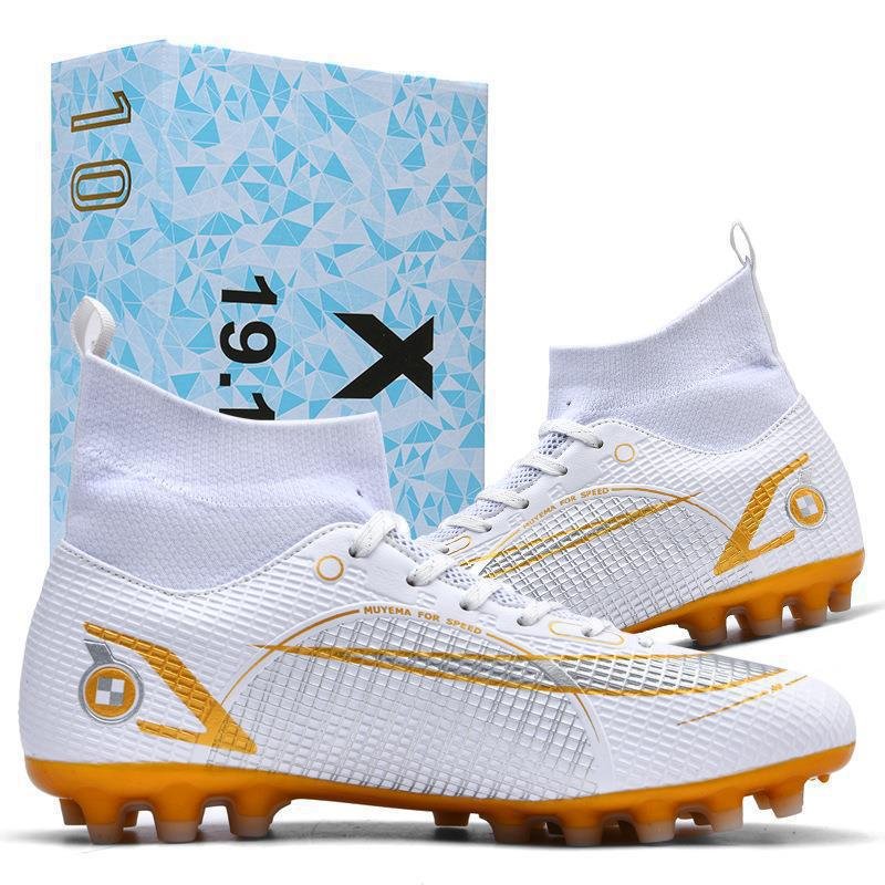 Men Football Soccer Sportswear wholesale High Top TF Football Turf Boots Student training Match AG Soccer Shoes