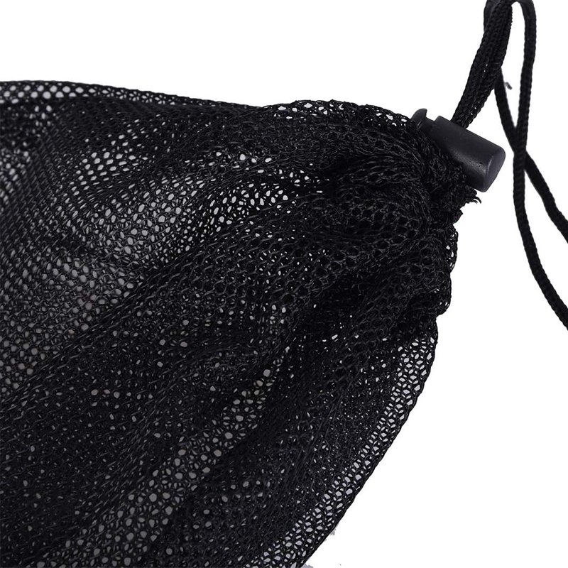 Custom Large Packaging Black Tennis Ball Sport Nylon Mesh Gift Fabric Drawstring Shoe Gym Bag