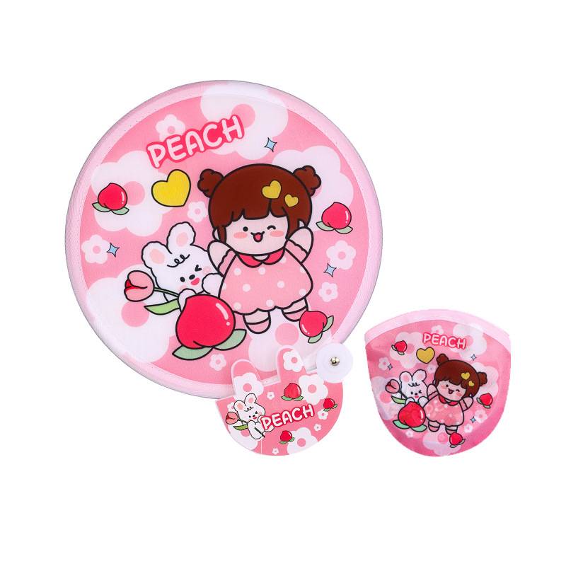 Reverse light folding group fan easy folding fan student mini fan cloth portable small fan cartoon outdoor fan