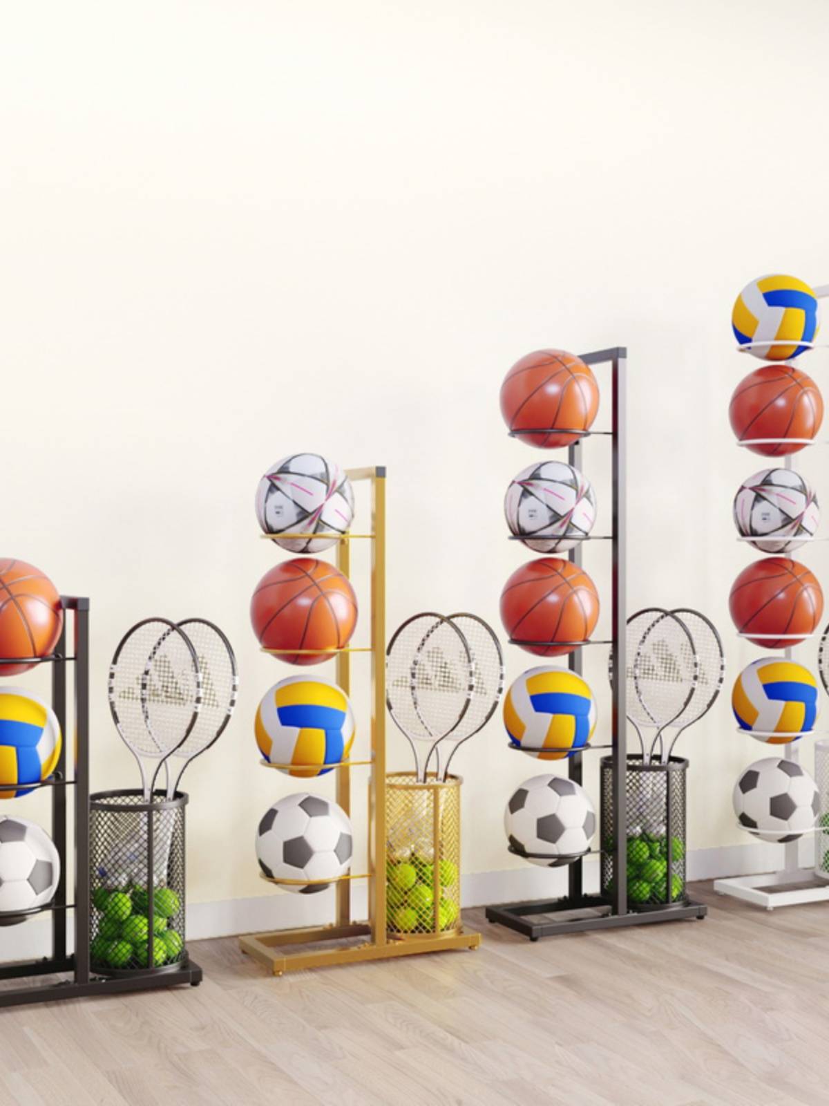 Basketball Storage Furnishing Family Ball Ball Bad Badminton Badfalls Children's Basketball Basket Basin Fitness Equipment Simple Strokes