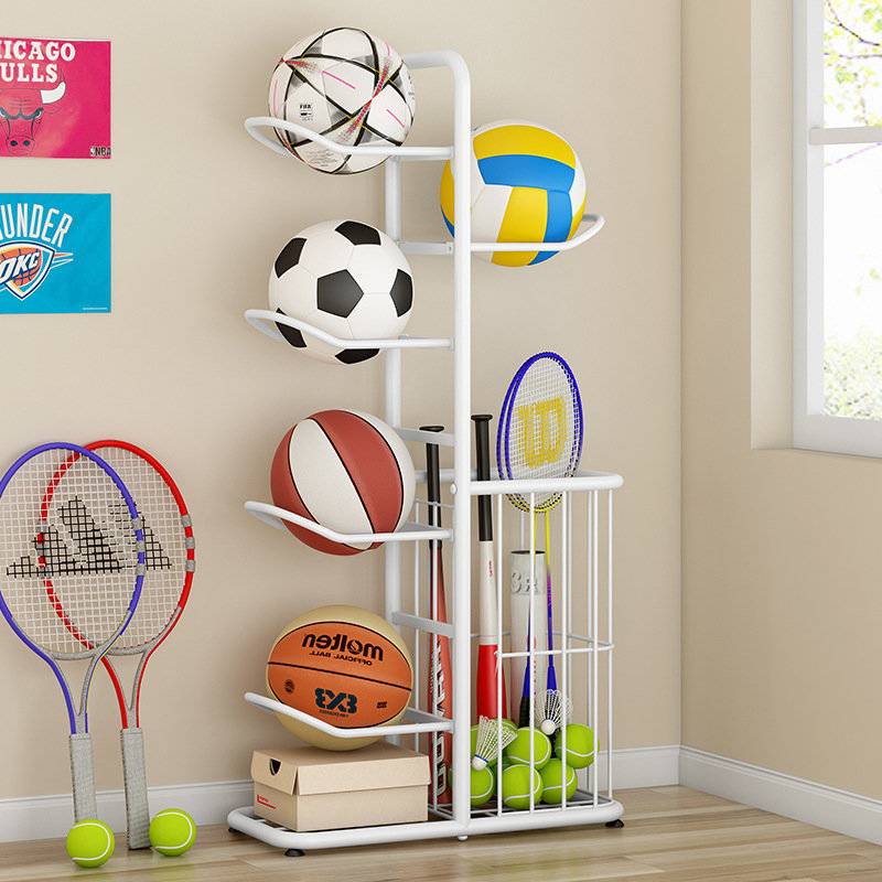 Furnishing room simple children's football volleyball badminton racket places placed racks basketball storage rack