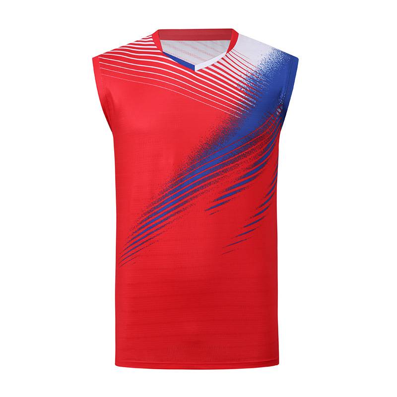 Badminton suit sports suit Men's competition training volleyball table tennis tennis suit Short -sleeved breathable sleeveless fast dry clothes