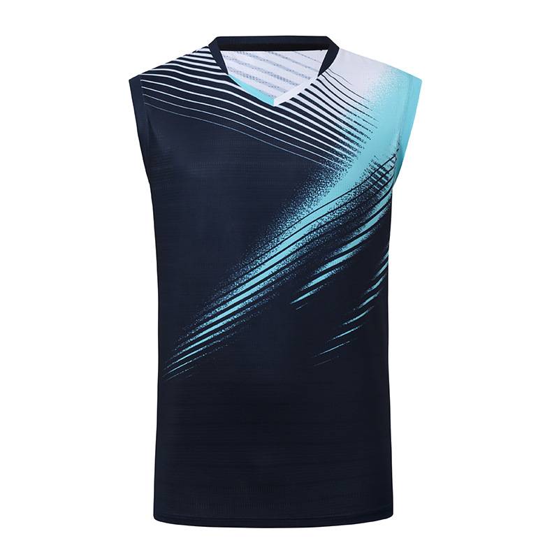 Badminton suit sports suit Men's competition training volleyball table tennis tennis suit Short -sleeved breathable sleeveless fast dry clothes
