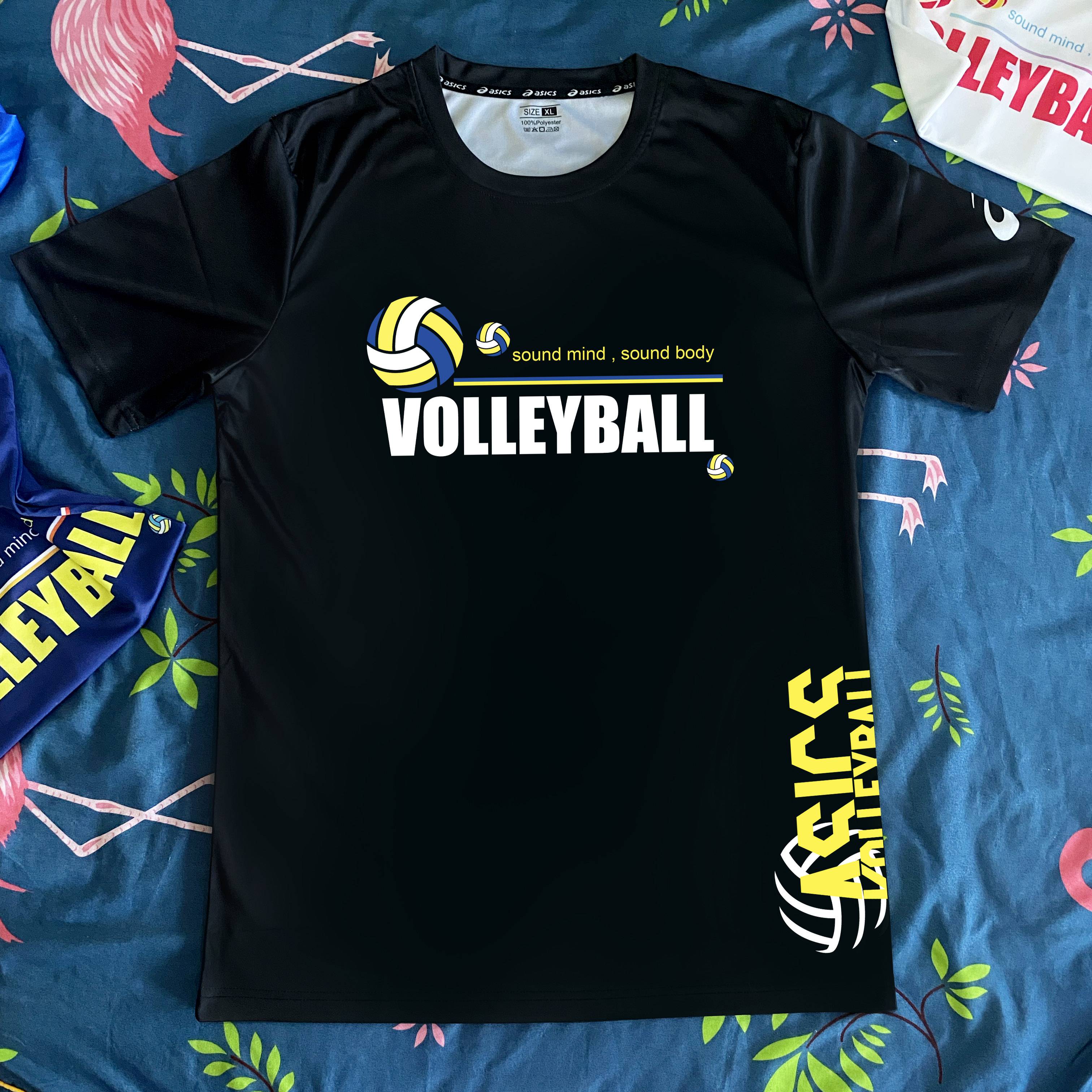 Mincailo Volleyball Cultural Shirt Speed ​​Dry Materials Breath Club Training Server Short Sleeve Print Customization