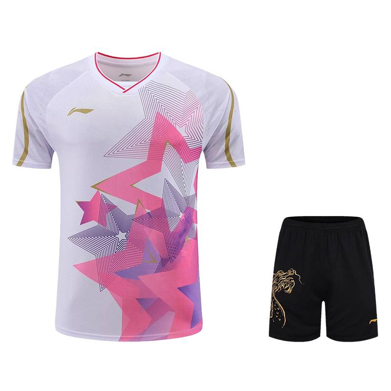 24 years of Li Ning volleyball clothing set men's and female sports badminton jersey table tennis clothes training team uniform air -breathable custom summer