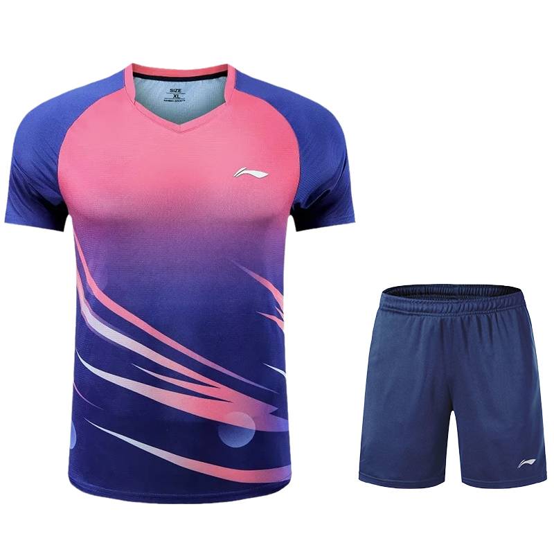 24 years of Li Ning volleyball clothing set men's and female sports badminton jersey table tennis clothes training team uniform air -breathable custom summer