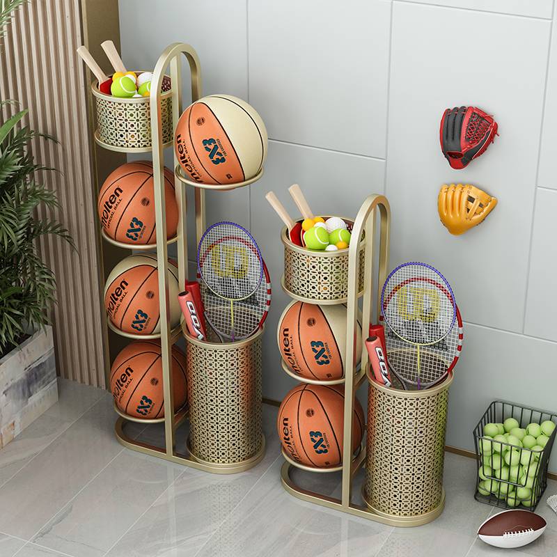 Basketball storage shelves Furnishing Ball Ball Badminton Badmings Children's Basketball Basketball Basket Fitness Equipment Set up the shelf