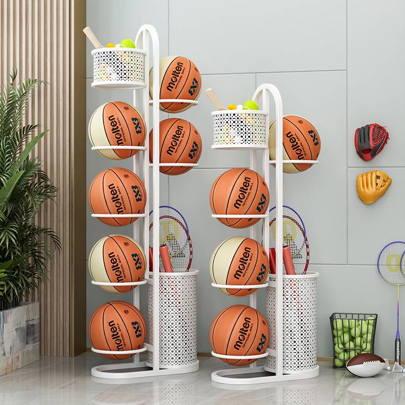 Basketball storage shelves Furnishing Ball Ball Badminton Badmings Children's Basketball Basketball Basket Fitness Equipment Set up the shelf