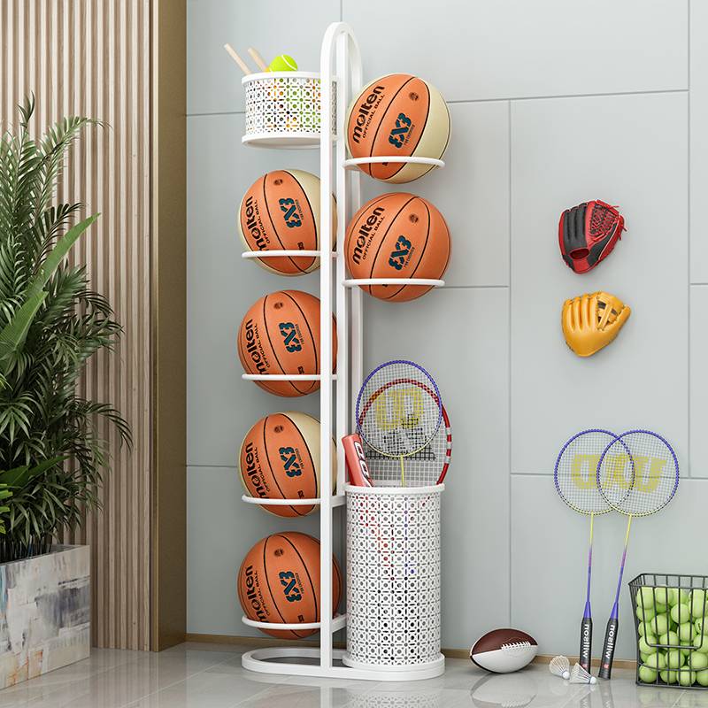 Basketball storage shelves Furnishing Ball Ball Badminton Badmings Children's Basketball Basketball Basket Fitness Equipment Set up the shelf