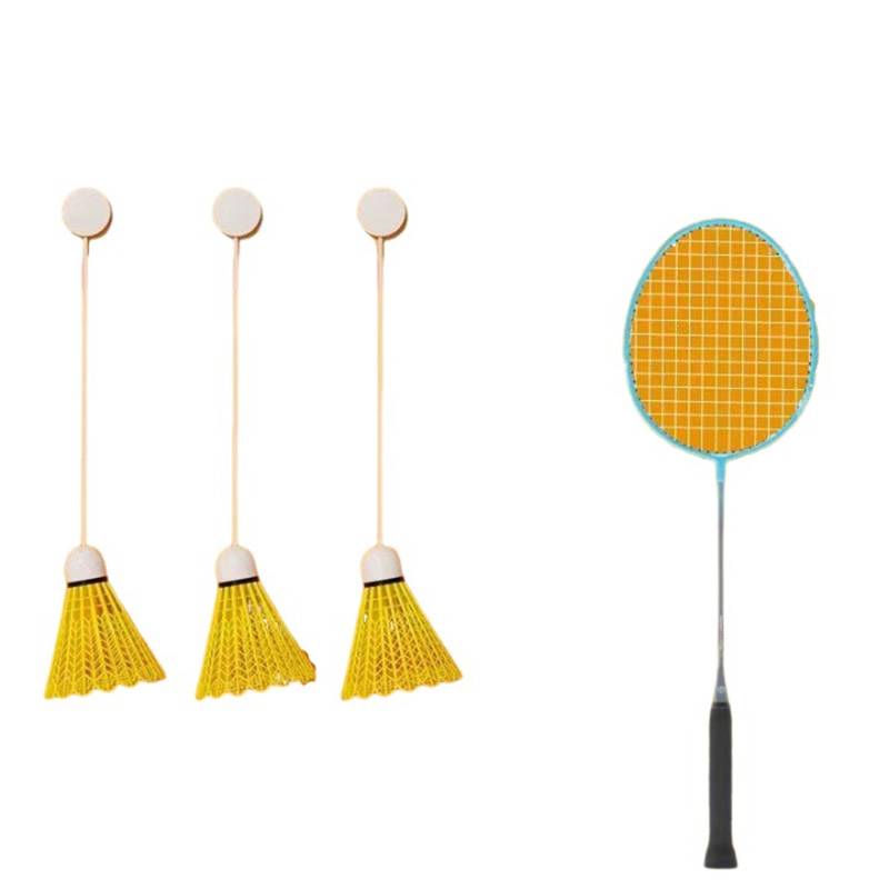 Badminton racket exercise artifact Single training device Children who automatically rebounds the elastic home from a person in the room