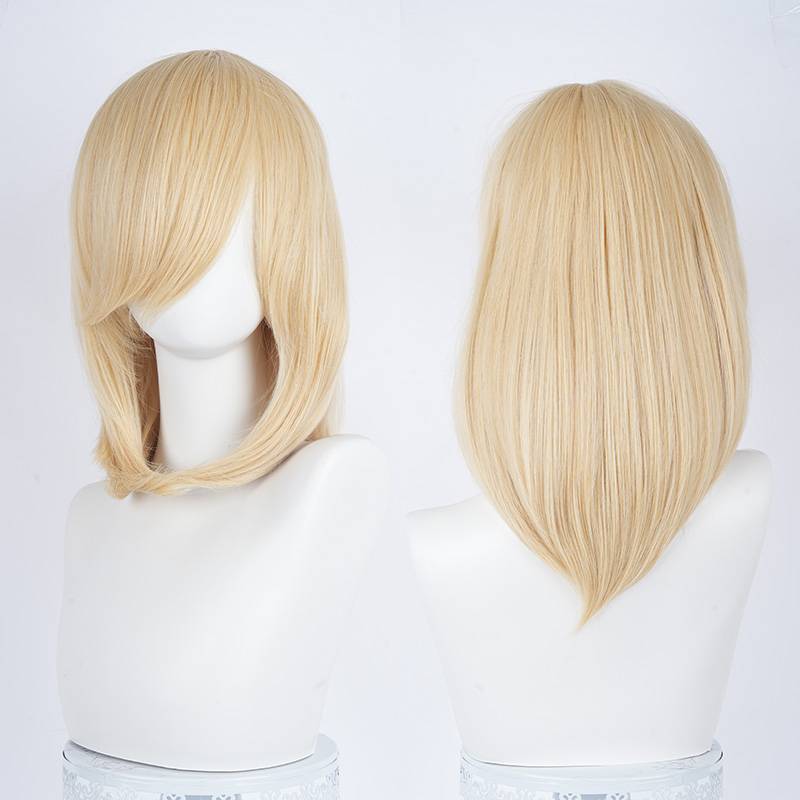 40cm universal cos wigs long bangs long straight multi -color fur mother model animation cosplay fake hair white