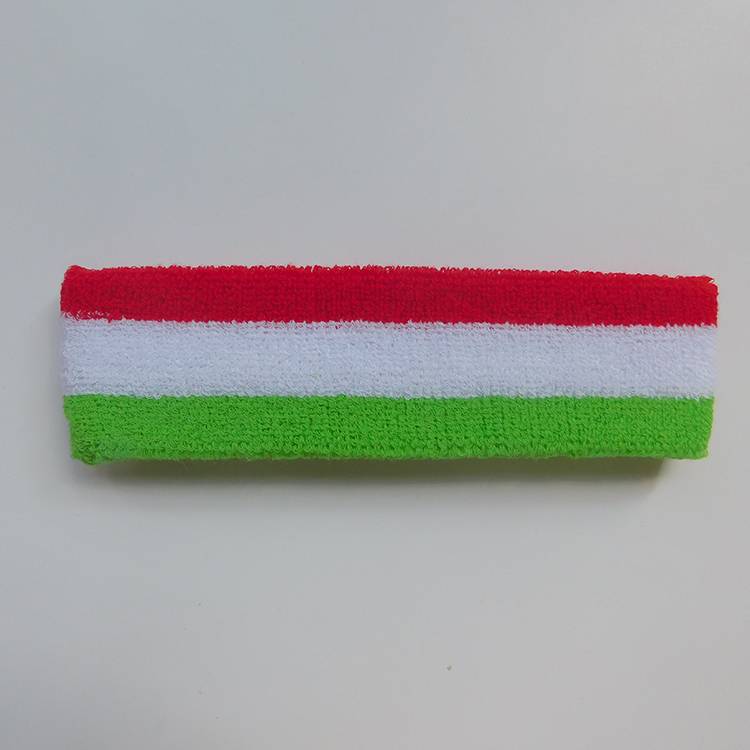 Red and white head strap