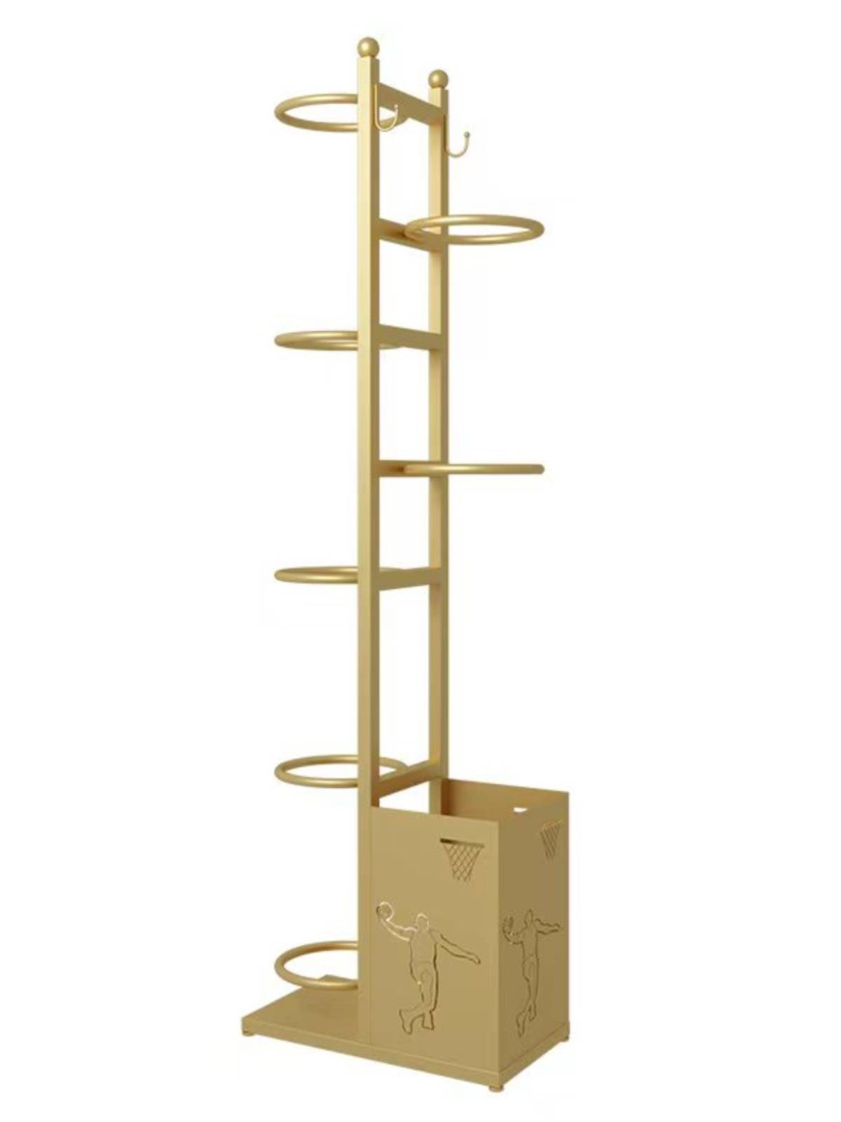 Household basketball storage shelf football volleyball sorting the badminton racket collection basket for children's ball placing the rack