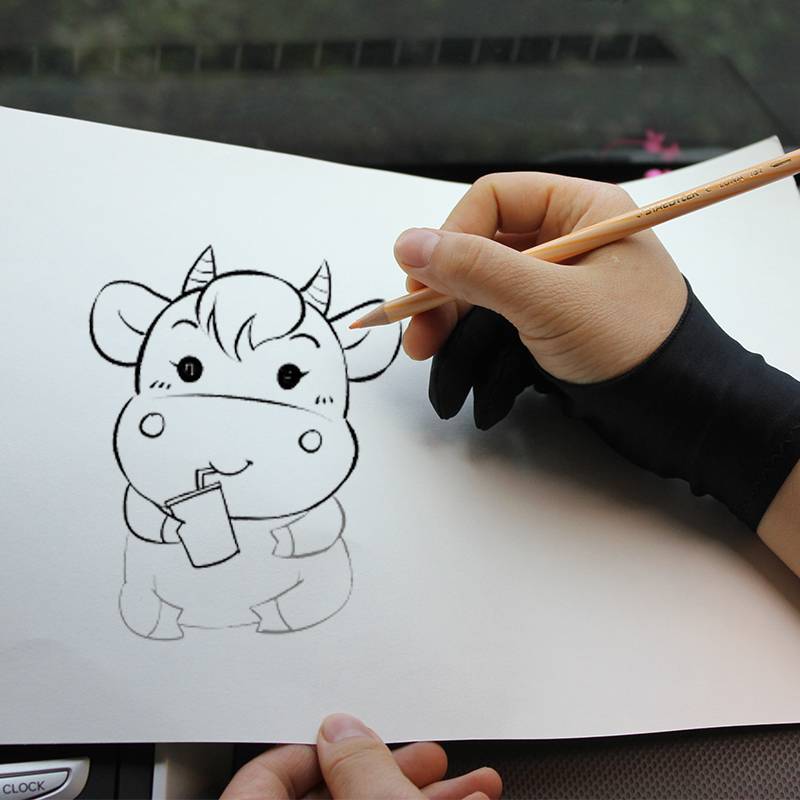 Painting Delo two finger gloves iPad anti -error touch drawing painting board drawing digital plate art sketch anti -sweat anti -dirt