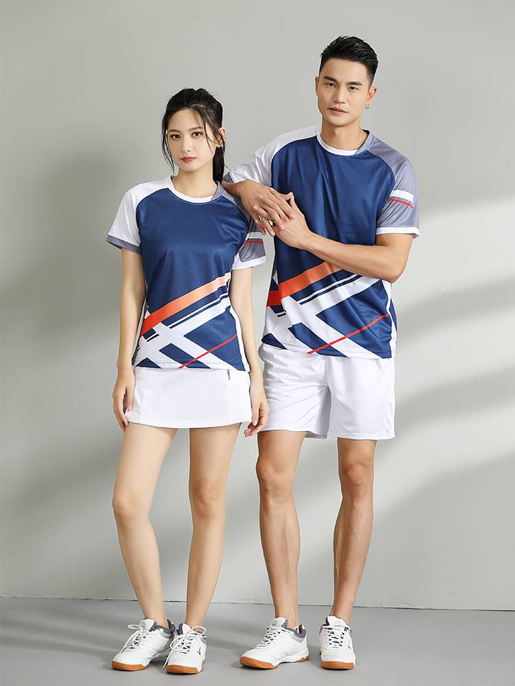 Customized gas volleyball team men's and women's suit competition sports shirt drying air round neck short -sleeved badminton badminton badminton